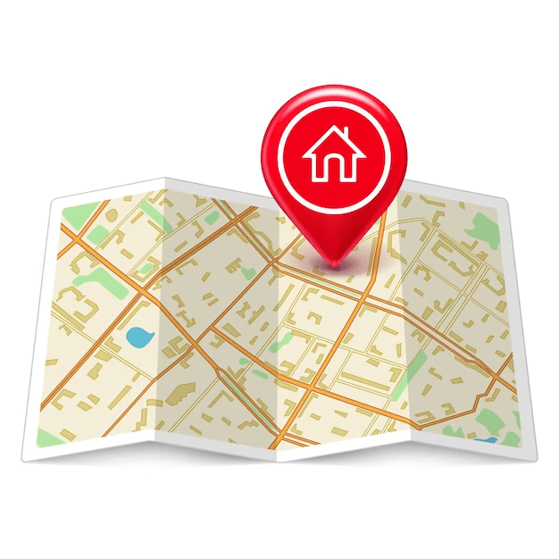 یک نقشه کاغذی باز شده که نقشه شهری را نشان می‌دهد
